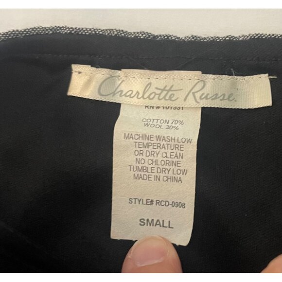 Charlotte Russe Small Gray Wool Blend Dress With Lace Waist & Satin Tie - Picture 3 of 5